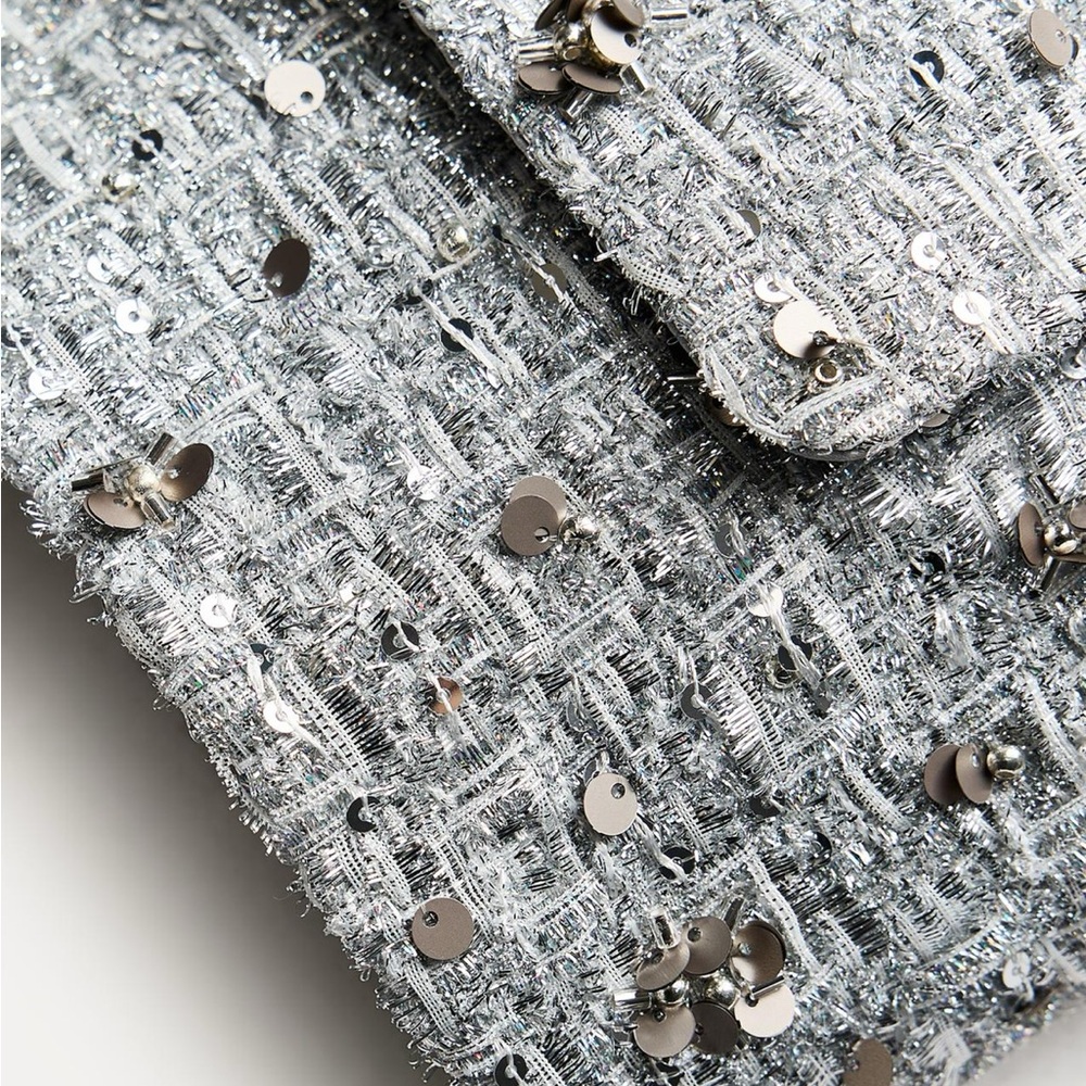 ZARA sequin Cropped Jacket - Picture 4 of 8
